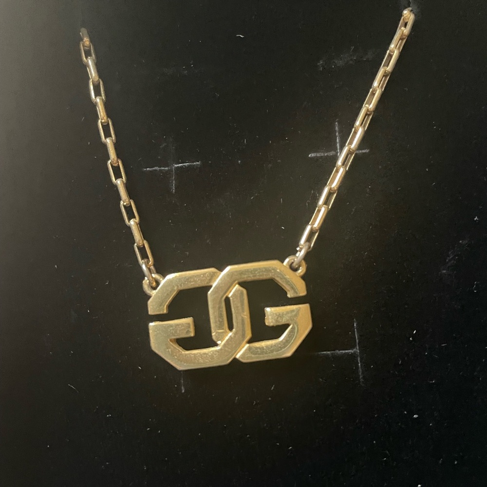 Preowned vintage givenchy logo necklace in gold tone double G